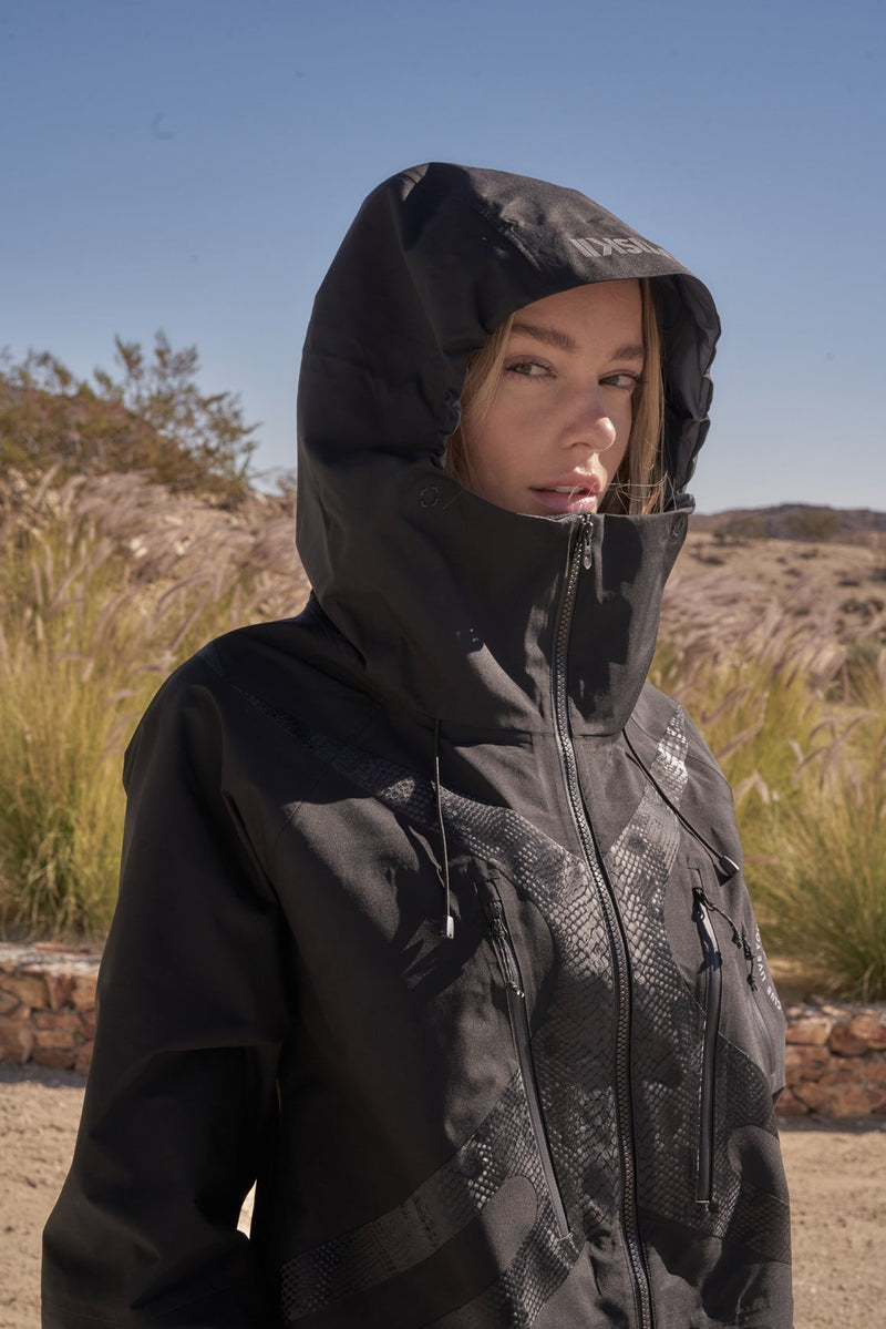 model wears WISKII 3L Waterproof Hardshell Performance Jacket