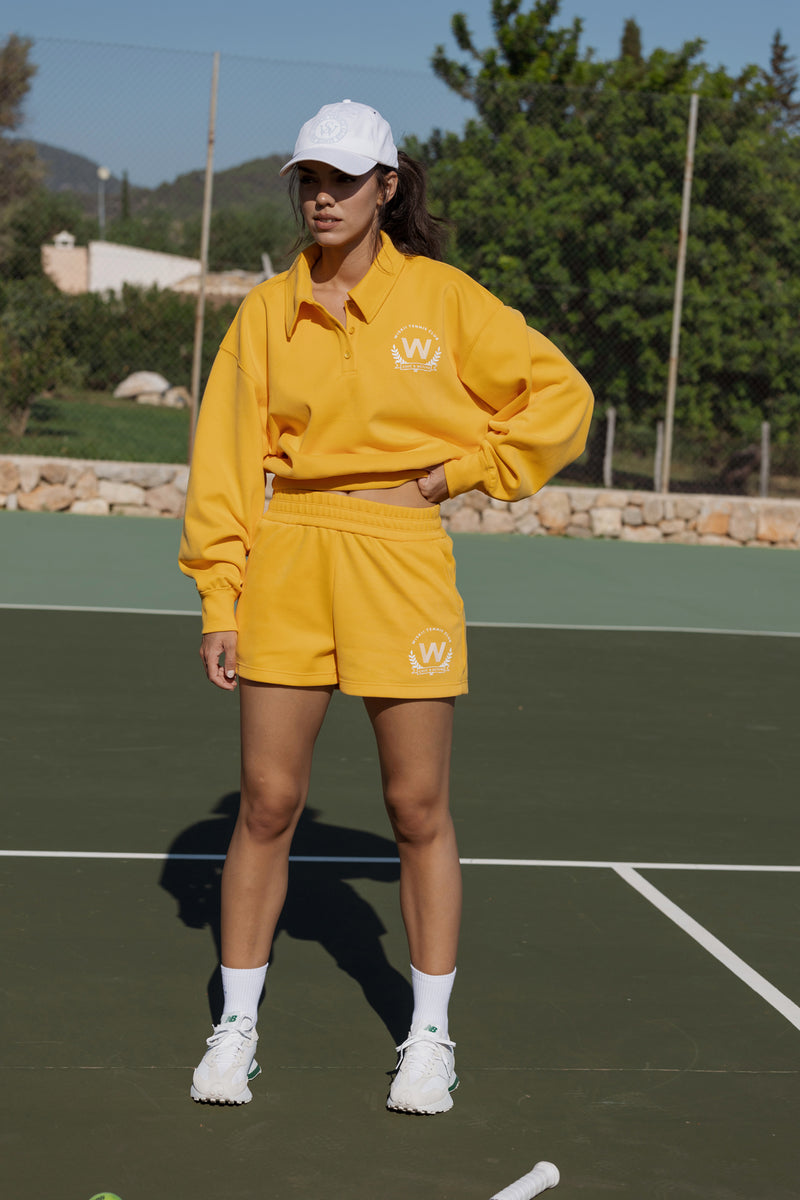 Model wears Polo Button Front Sweatshirt | WISKII