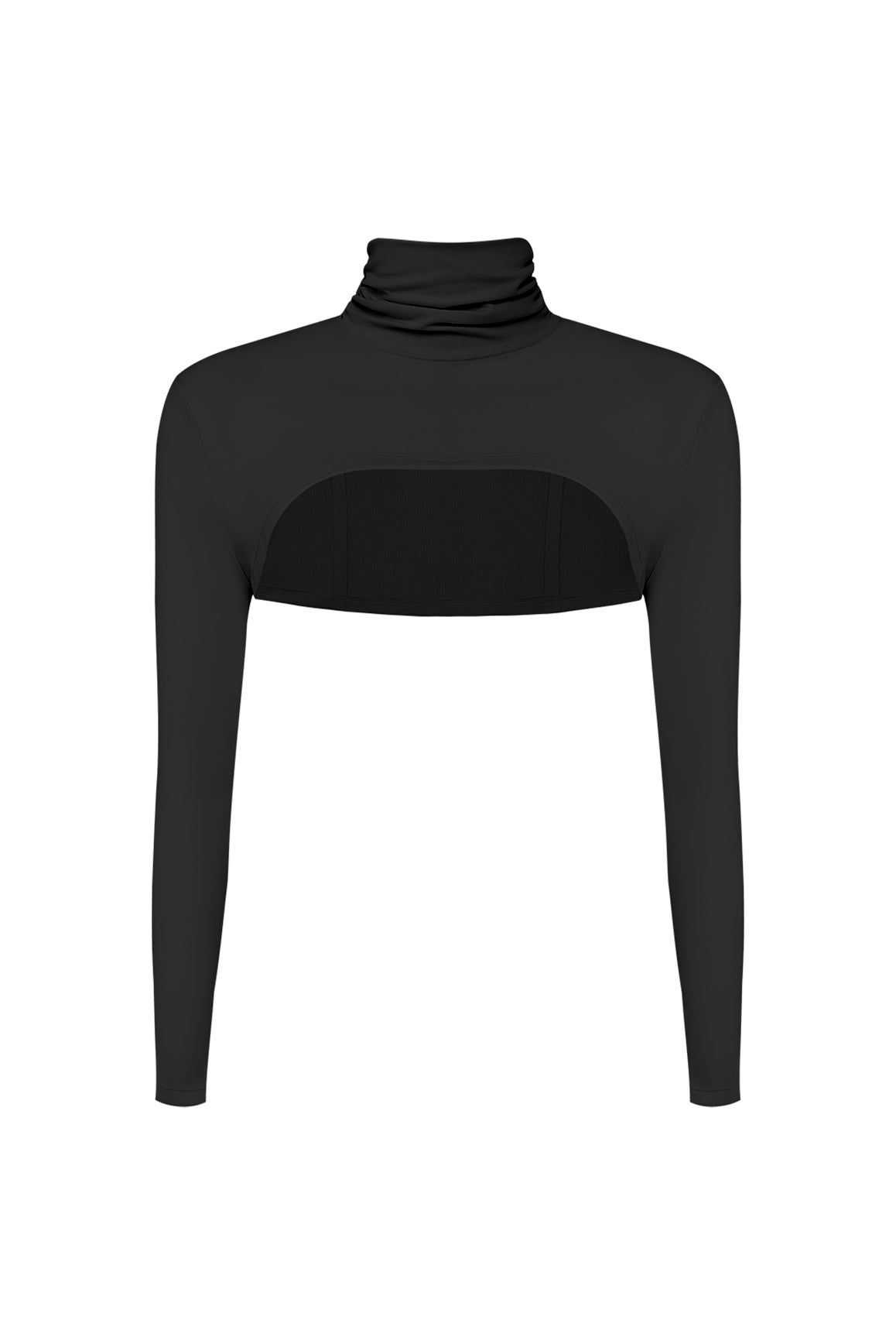 Long Sleeve High Neck Layering Top | Black| WISKII Active