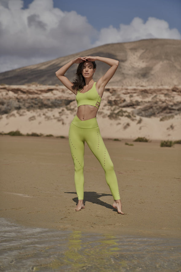 Model wears WISKII V-waist Laser cut sports legging