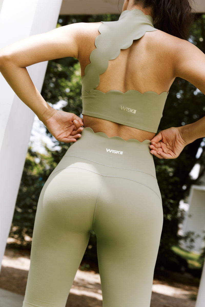 Model wears High-Waist Flare Legging | WISKII ACTIVE