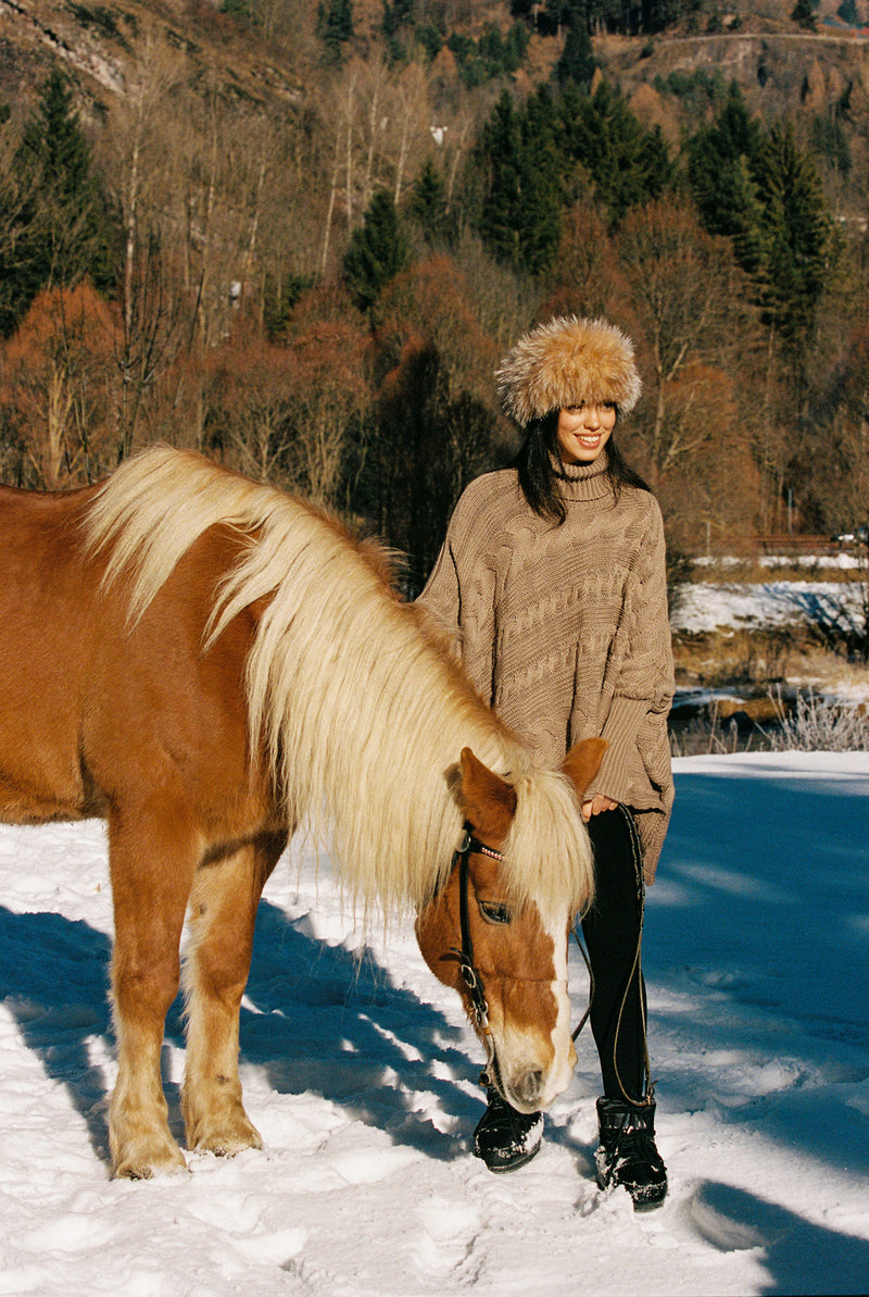 Cable Knit Cape Sweater