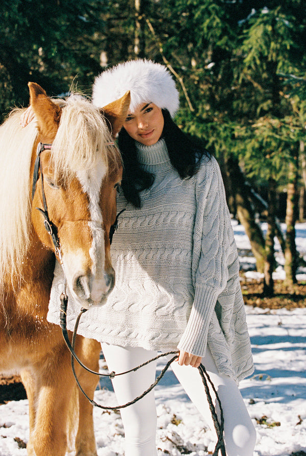 Cable Knit Cape Sweater