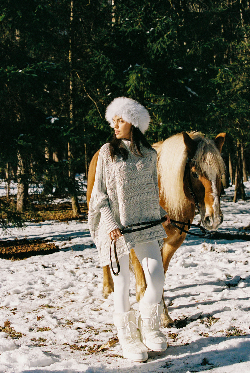 Cable Knit Cape Sweater