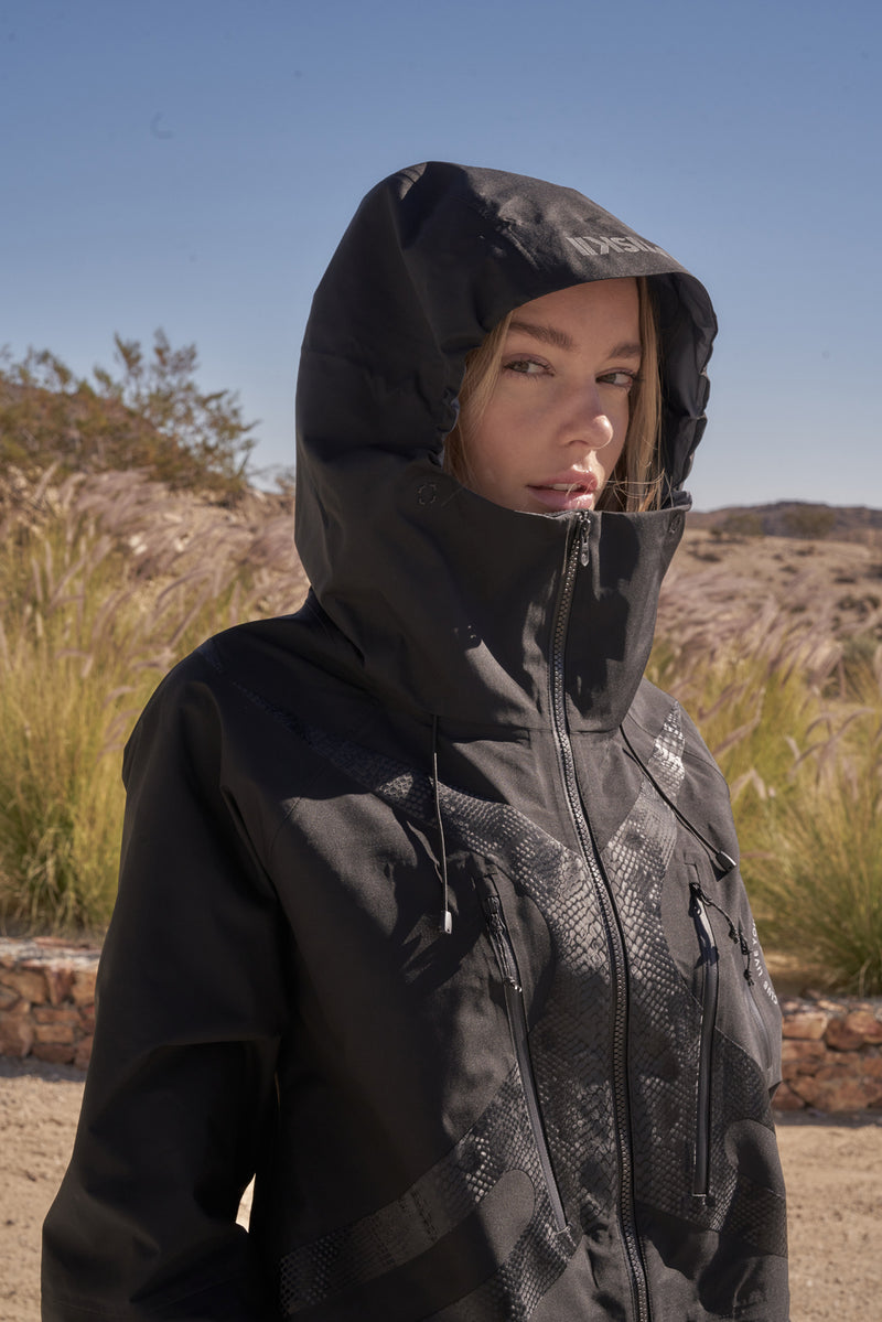 3L Waterproof Hardshell Performance Jacket | All-Weather Lightweight - Black Python