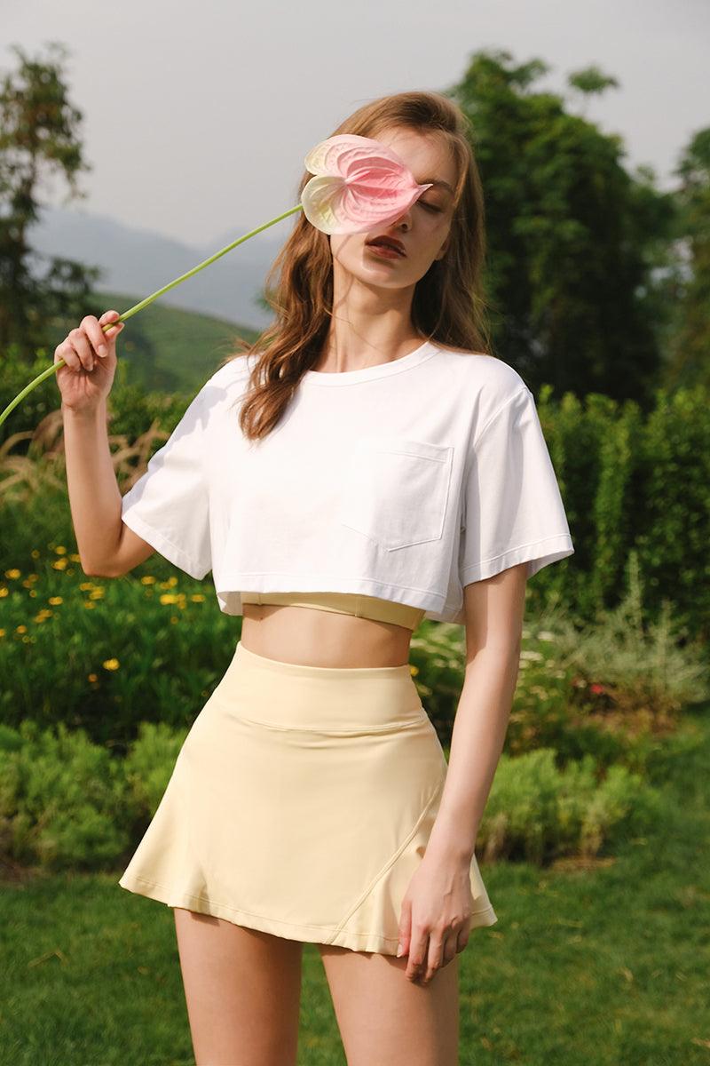 model wears a WISKII Bubble T-shirt